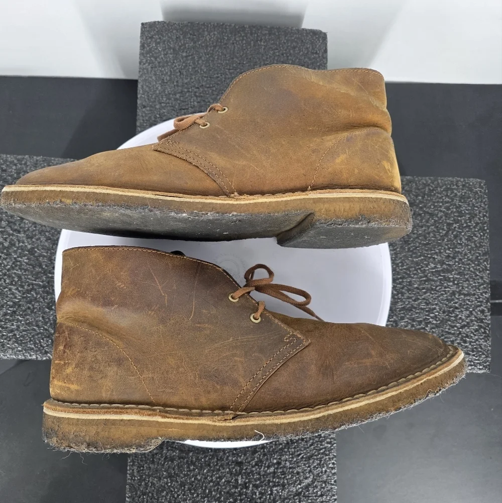 Clarks Originals Desert Boot Mens 10.5 Shoes Beeswax Leather Chukka Crepe Sole